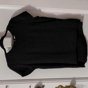 Cuyana Black Silk Tee in Medium